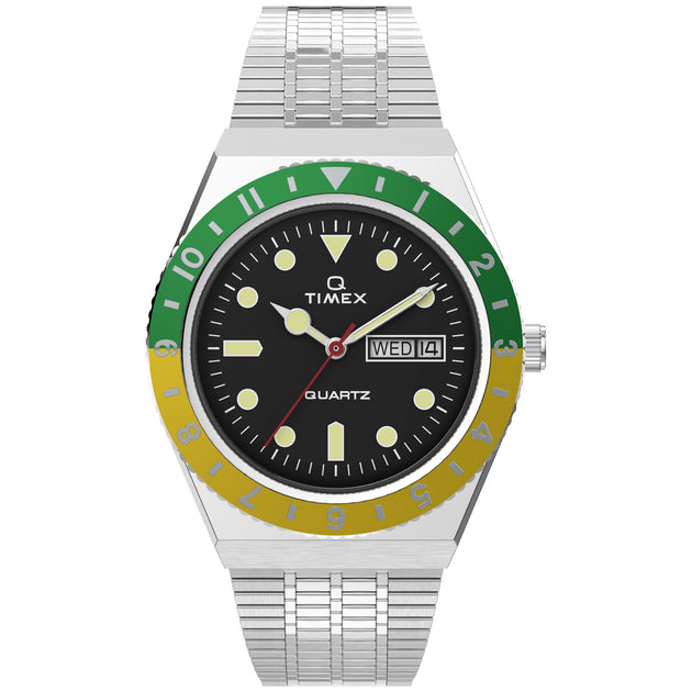Timex Q Reissue 38mm Green Yellow SS
