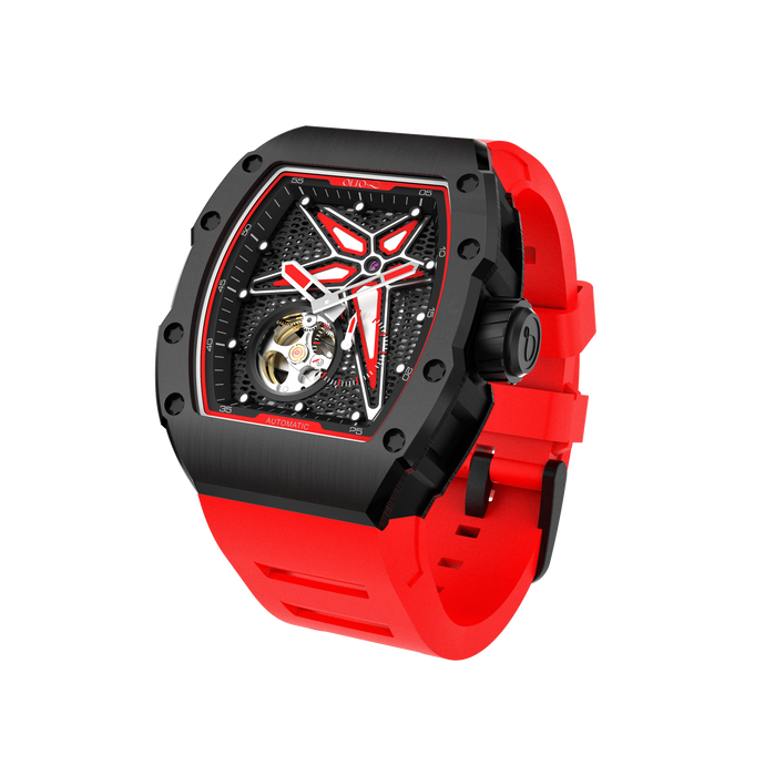 Olto-8 Reef Skeleton Automatic Red angled shot picture