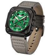 Olto-8 IRON-X Square Skeleton Automatic Watch Green