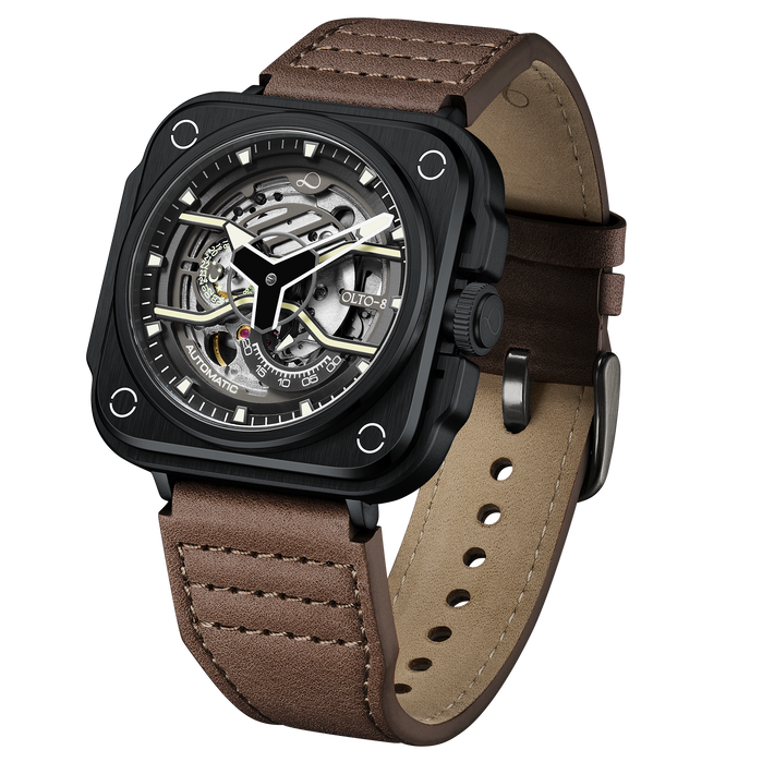 Olto-8 Iron-Ex Skeleton Automatic Brown angled shot picture