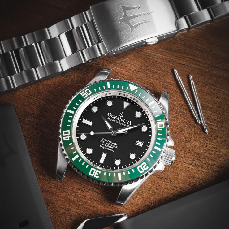 Oceaneva Deep Marine Explorer II 1250M Pro Diver Black Green Limited Edition