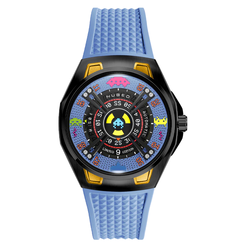 Nubeo OAO Automatic Space Invaders Limited Edition Cosmic Blue