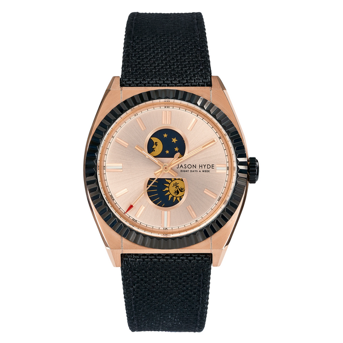 Jason Hyde Lunatico 40mm Rose Gold Black angled shot picture