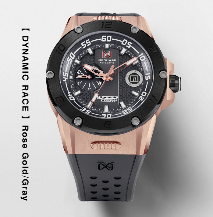 NSQUARE Dynamic Race 44mm N61.3 Rose Gold/Gray angled shot picture