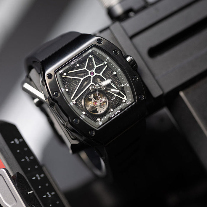 Olto-8 Reef Skeleton Automatic Black angled shot picture