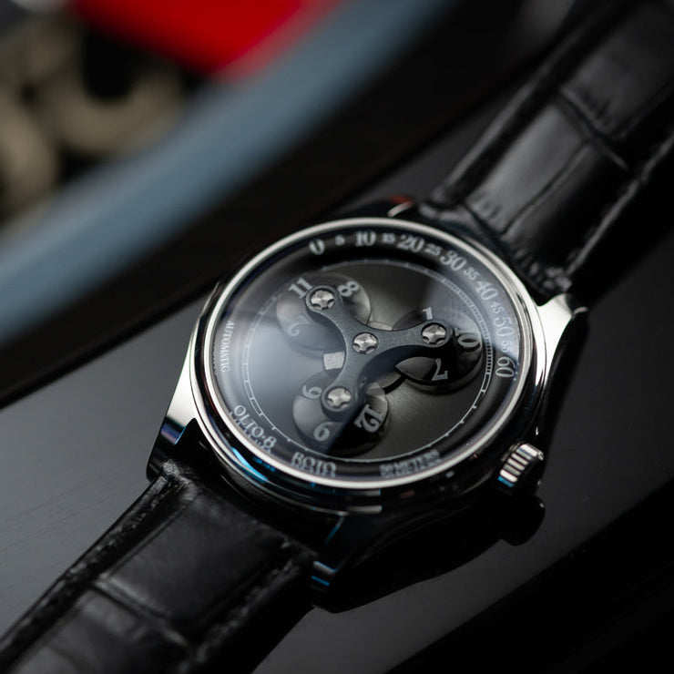 Olto-8 Roto Wandering Hour Automatic Midnight Black