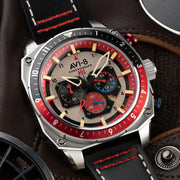 AVI-8 Hawker Hunter Atlas Dual Time Chronograph Hazard Red