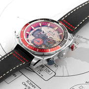 AVI-8 Hawker Hunter Atlas Dual Time Chronograph Hazard Red