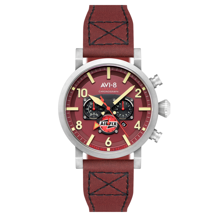 AVI-8 Gibson Dual Time Chronograph Airfix Edition Hazard Red