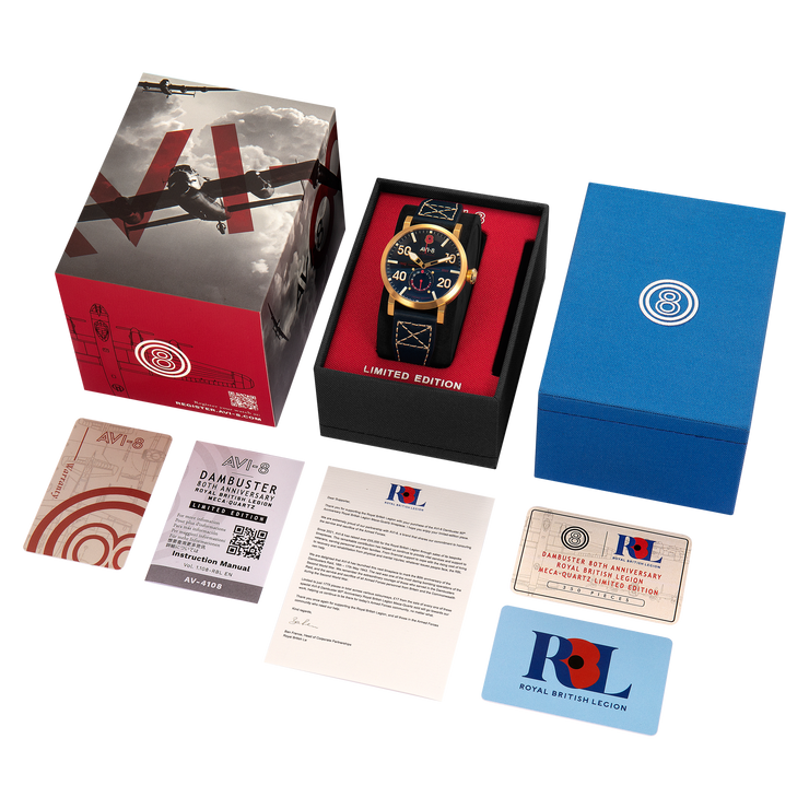 AVI-8 Dambuster 80Th Anniversary Royal British Legion Meca-Quartz Limited Edition Midnight Blue