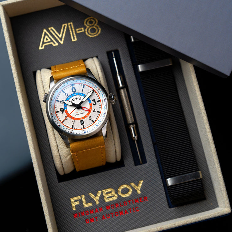 AVI-8 Flyboy Wingman Worldtimer GMT Automatic Sand Green