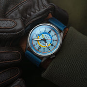 AVI-8 Flyboy Wingman Worldtimer GMT Automatic Power Blue