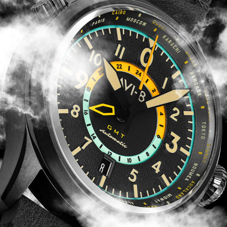 AVI-8 Flyboy Wingman Worldtimer Gmt Automatic Tropical Grey