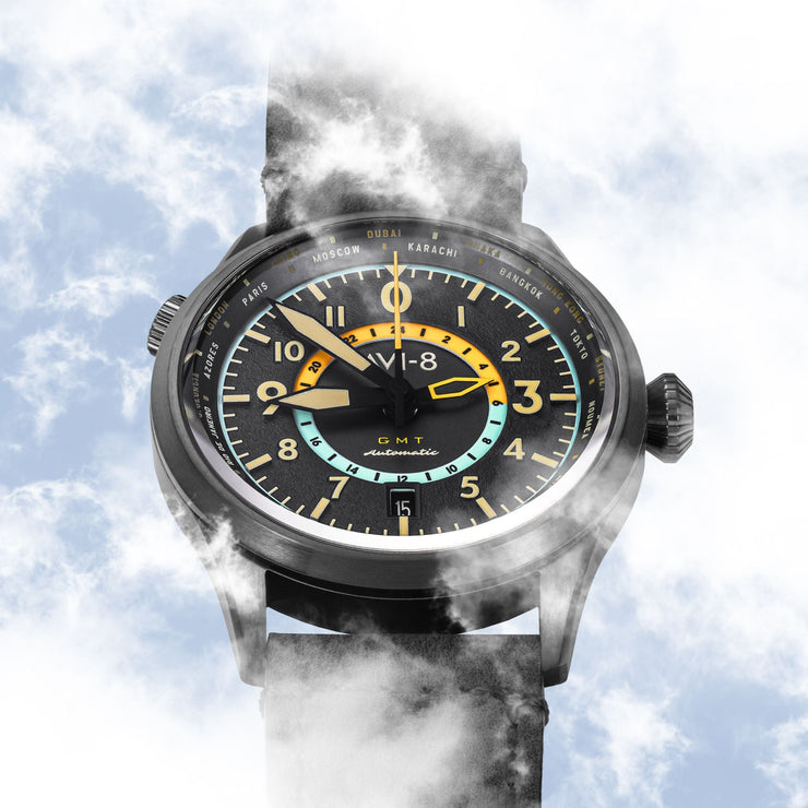 AVI-8 Flyboy Wingman Worldtimer Gmt Automatic Tropical Grey