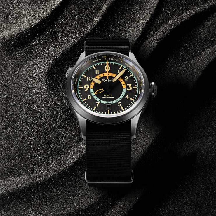 AVI-8 Flyboy Wingman Worldtimer Gmt Automatic Tropical Grey