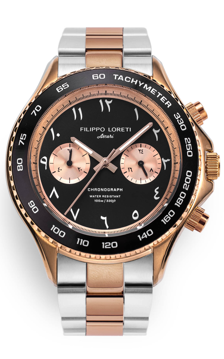 Filippo Loreti Ascari Arabic Dial Two Tone Rose Gold