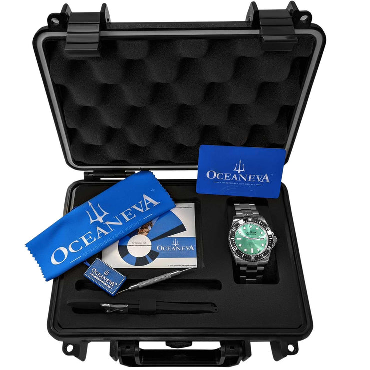 Oceaneva Oceaneva Men's Deep Marine Explorer II 1250M Pro Diver Watch Aquamarine Burst Dial