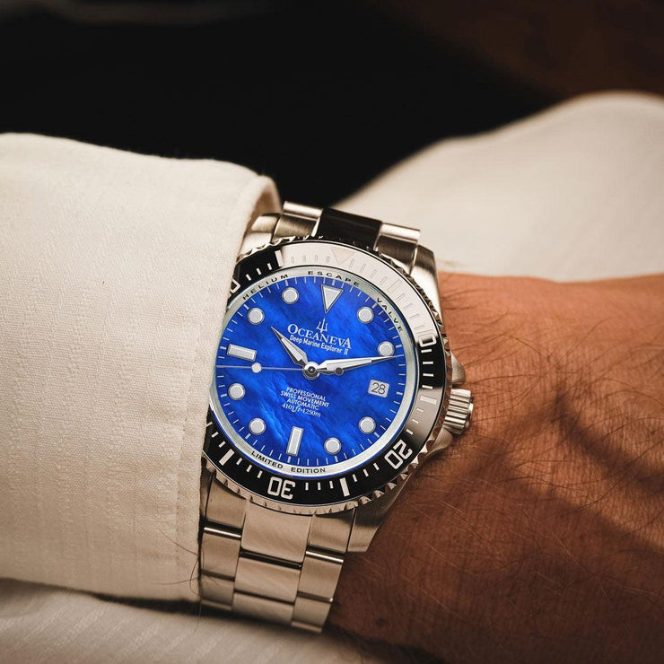 Oceaneva Deep Marine Explorer II 1250M Pro Diver Blue Mother Of Pearl Limited Edition