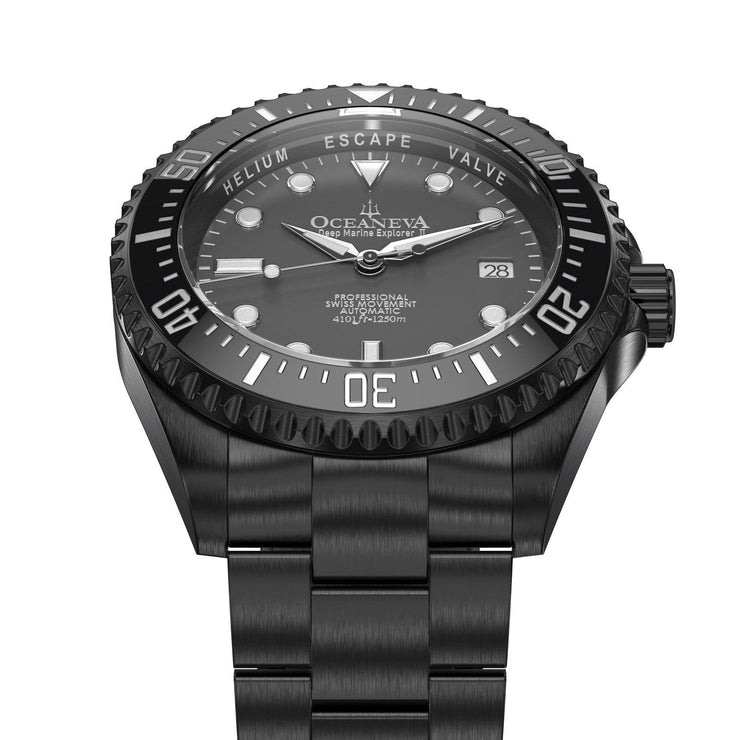 Oceaneva Deep Marine Explorer II 1250M Pro Diver Gray Black IP Limited Edition