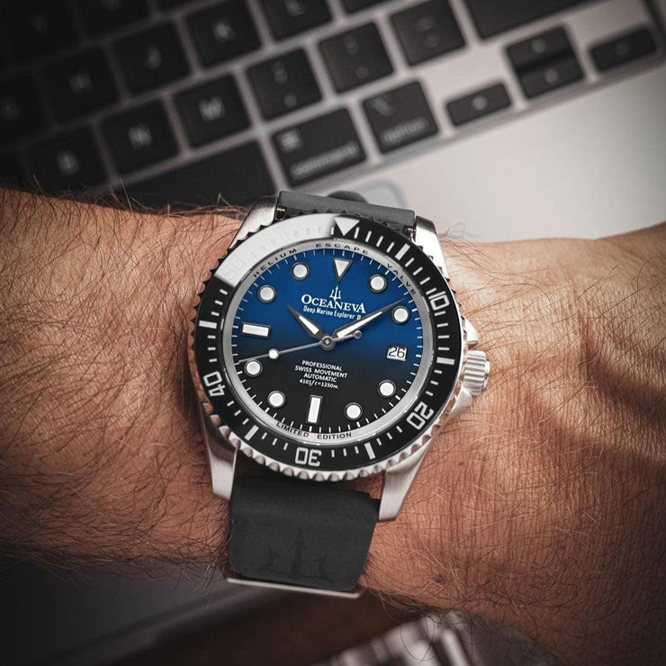 Oceaneva Deep Marine Explorer II1250M Pro Diver Automatic Blue Black Limited Edition