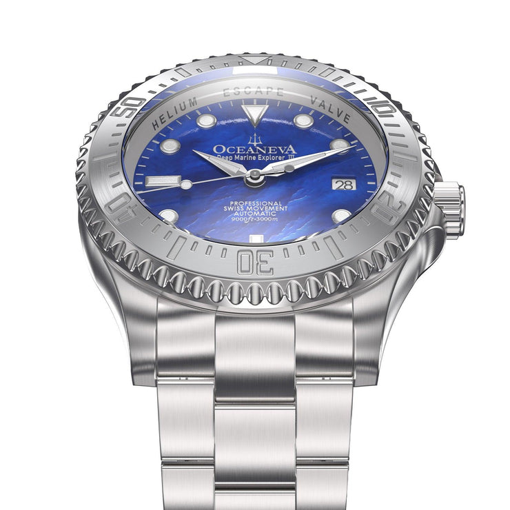 Oceaneva Deep Marine Explorer III 3000M Pro Diver Automatic Blue Mother Of Pearl Limited Edition