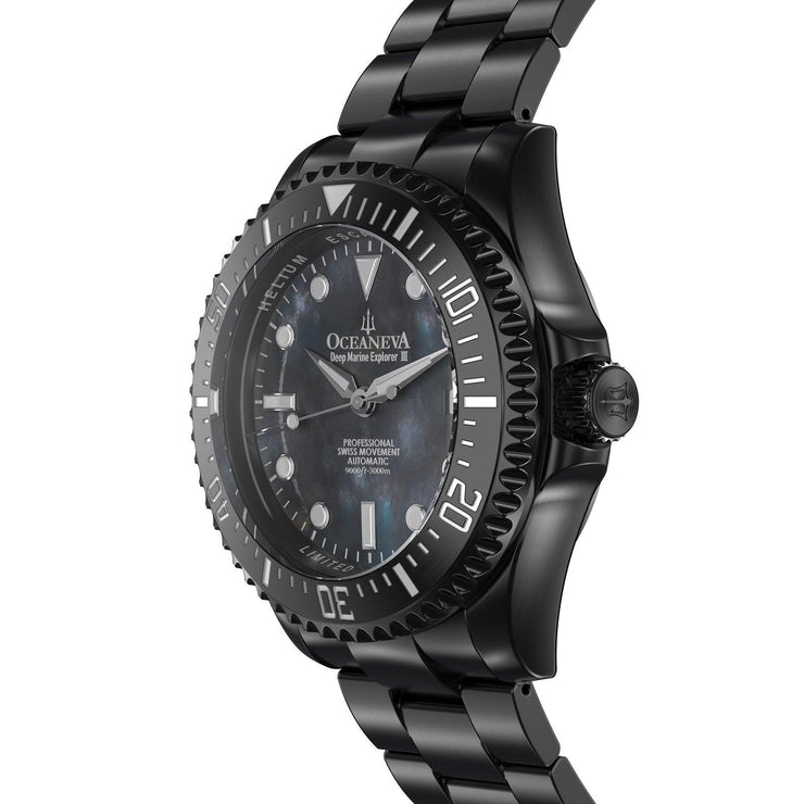 Oceaneva Deep Marine Explorer III 3000M Pro Diver Automatic Gunmetal Gray Mother Of Pearl Limited Edition