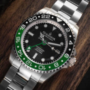 Oceaneva Deep Marine Explorer GMT Automatic 1250M Pro Diver Green Black