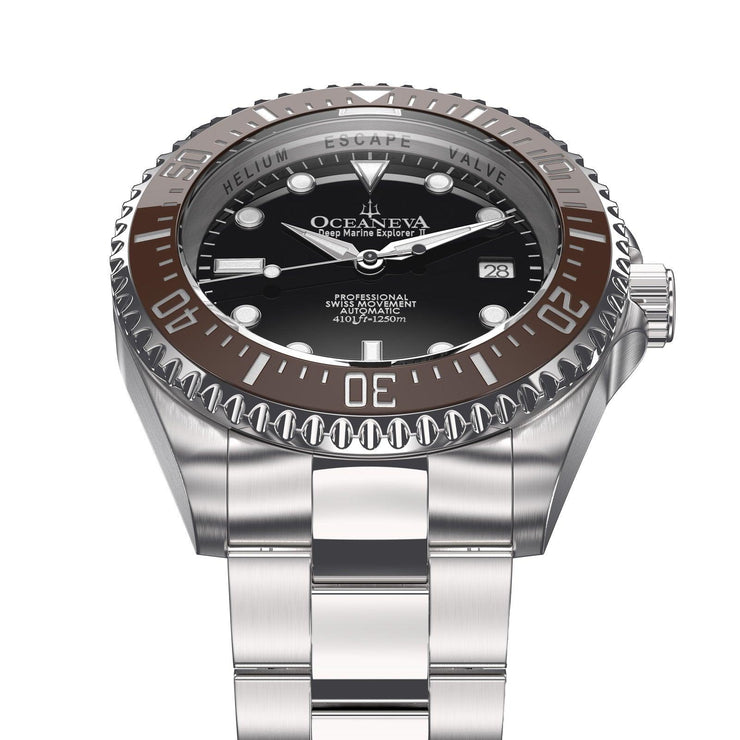 Oceaneva Deep Marine Explorer II 1250M Pro Diver Brown Black