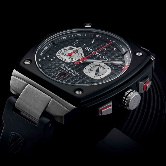 Briston Streamliner Gentleman Driver Chrono Black Acetate Black angled shot picture