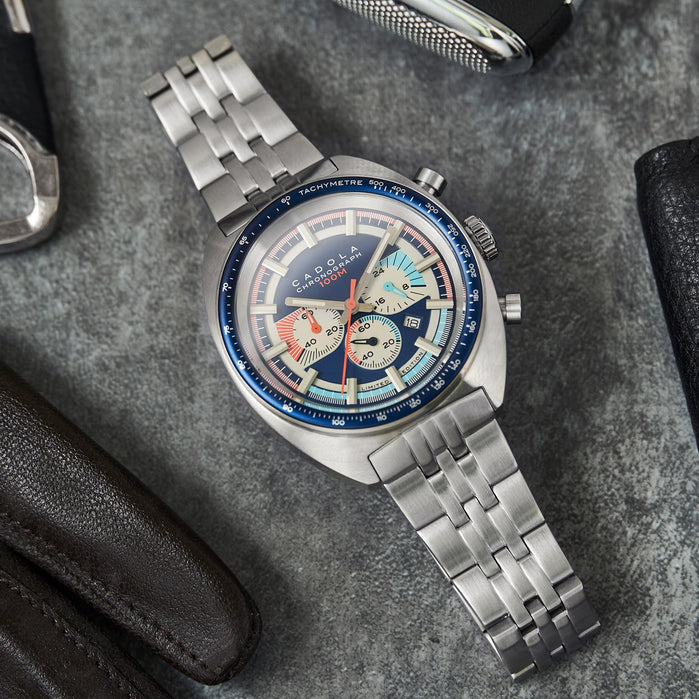 Cadola 1977 Chronograph Limited Edition Deep Blue angled shot picture