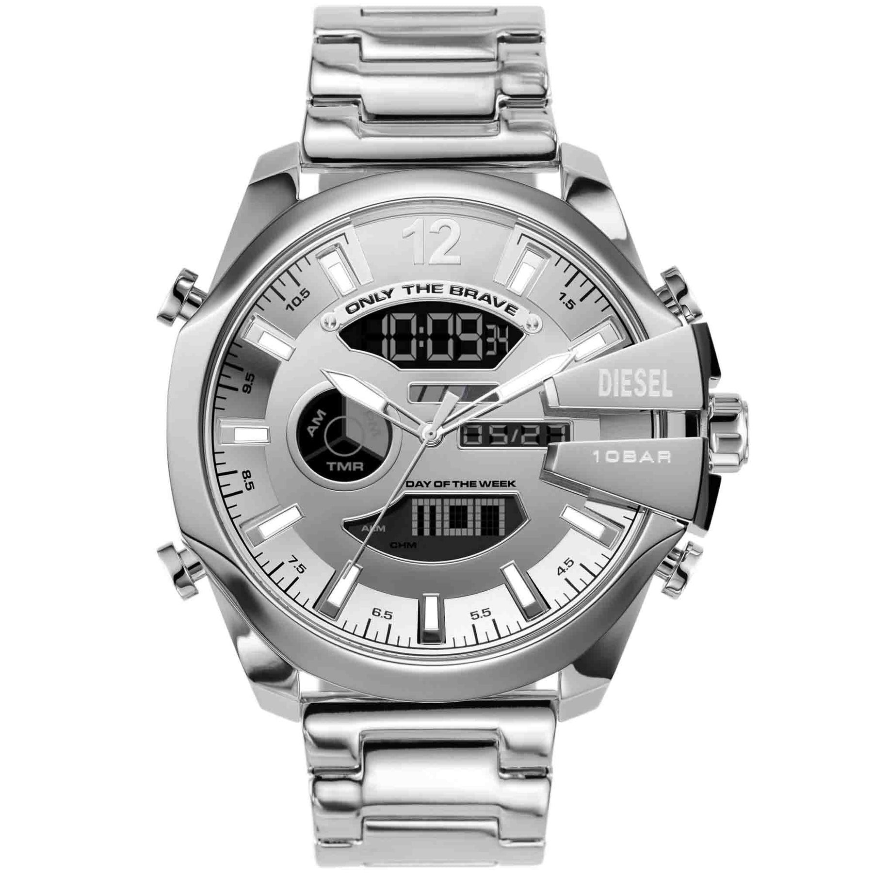 Diesel Mega Chief Ana-Digi Silver SS