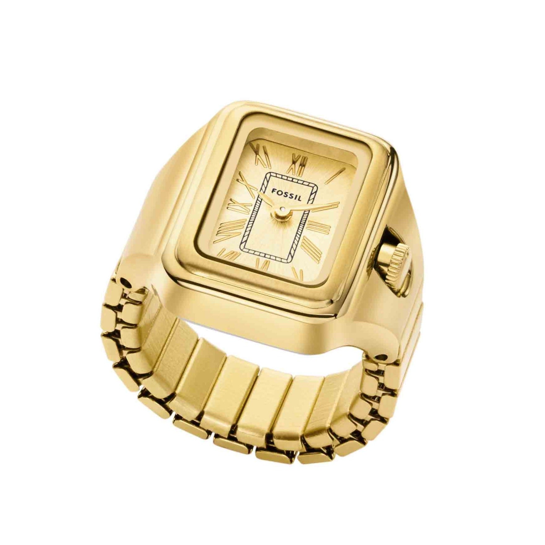 Fossil Watch Ring Two-Hand Gold-Tone Stainless Steel