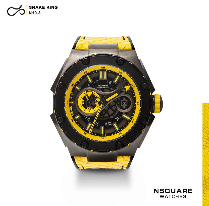 NSQUARE Snake King Automatic 46mm N10.3 Gray Yellow angled shot picture