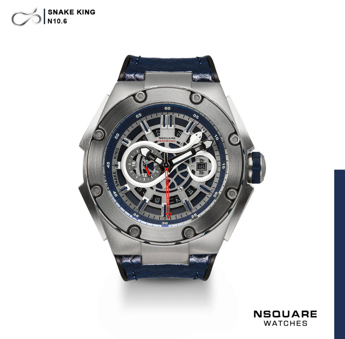 NSQUARE SnakeKing Automatic 46mm N10.6 Blue Steel angled shot picture