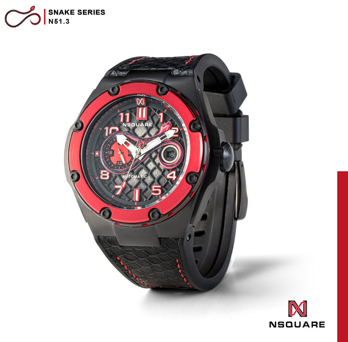 NSQUARE Snake Automatic Special Edition 46mm N51.3 Firestorm Red angled shot picture