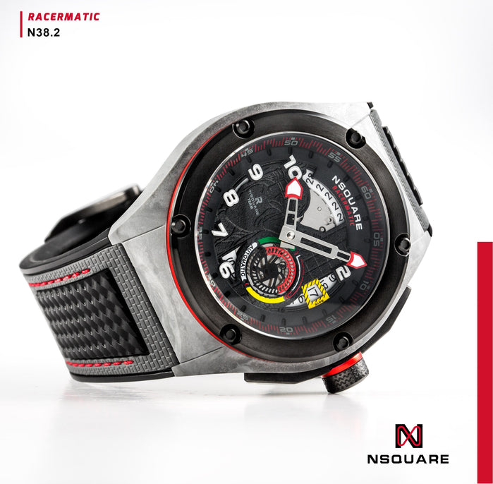 NSQUARE Racermatic Automatic N38.2 Gray Black angled shot picture