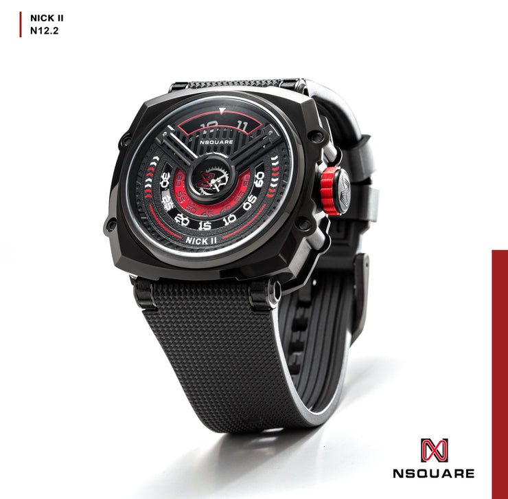 NSQUARE Nick II Automatic 45mm N12.2 Black/Red