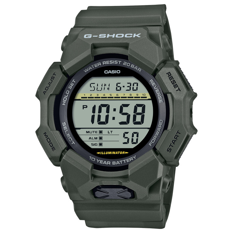 G-Shock GD010 Rugged Digital 10 Year Battery Green