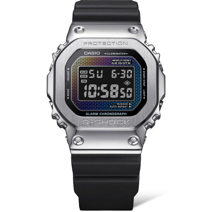 G-Shock GM5600 Rainbow Brick Wall Digital Black Silver