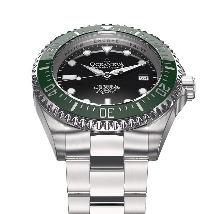 Oceaneva Deep Marine Explorer II 1250M Pro Diver Black Green Limited Edition