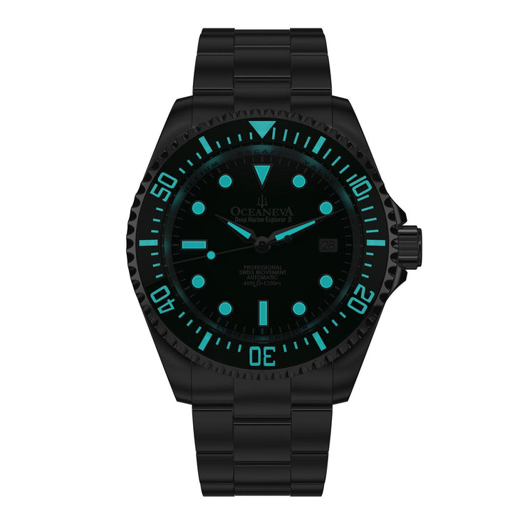 Oceaneva Men's Deep Marine Explorer II 1250M Pro Diver Automatic All Green