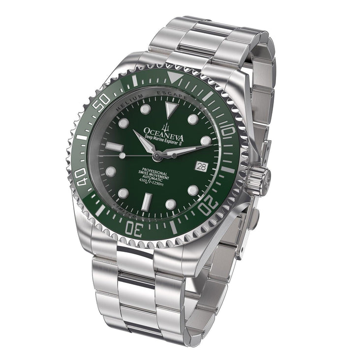 Oceaneva Men's Deep Marine Explorer II 1250M Pro Diver Automatic All Green