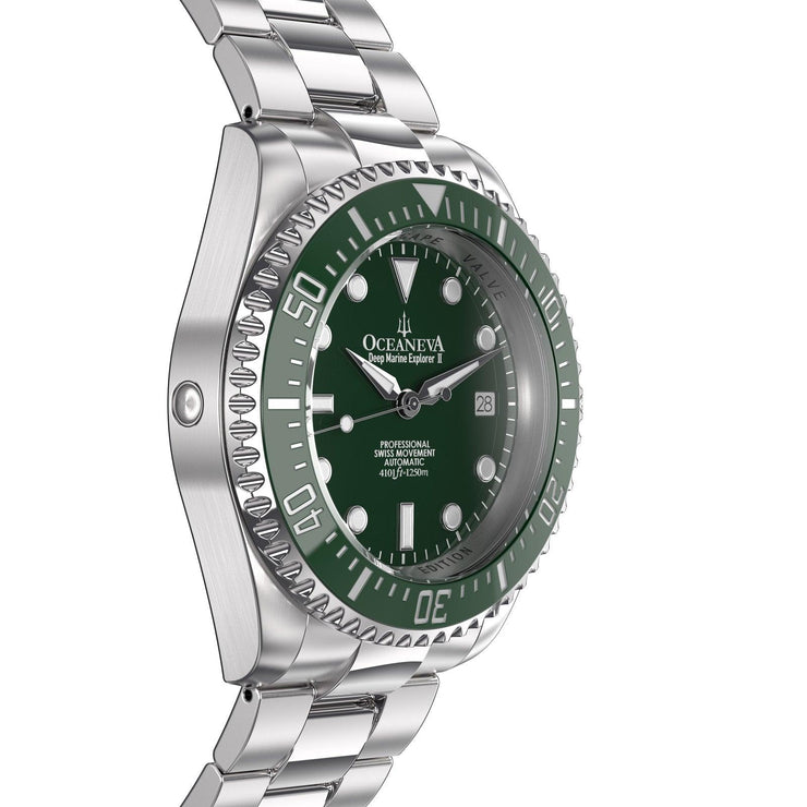 Oceaneva Men's Deep Marine Explorer II 1250M Pro Diver Automatic All Green