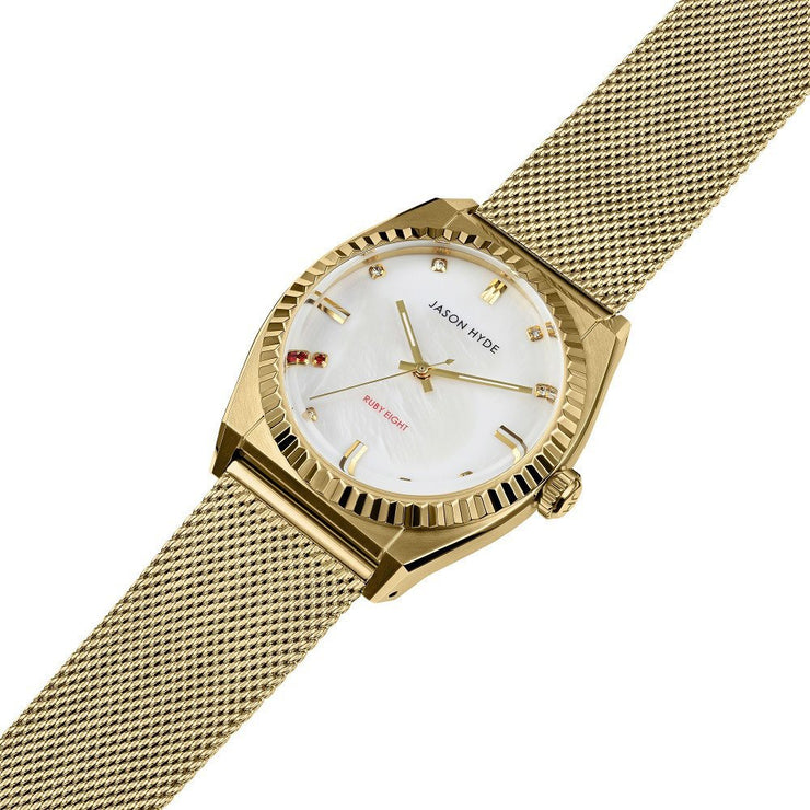 Jason Hyde Ruby 8 36mm Gold Mother of Pearl