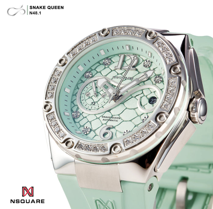 NSQUARE SnakeQueen 39mm Automatic N48.1 Turquoise angled shot picture