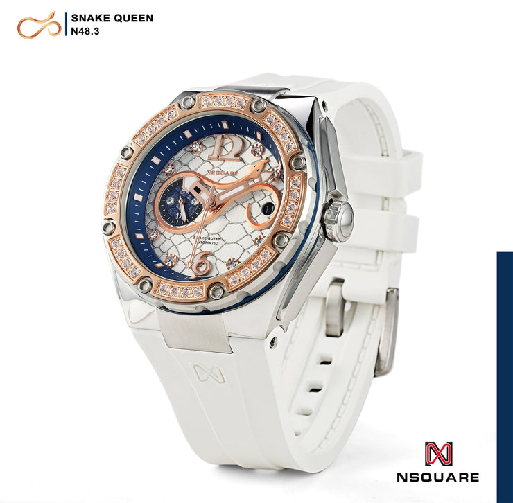 NSQUARE Snake Queen 39mm Automatic N48.3 Rose Gold White