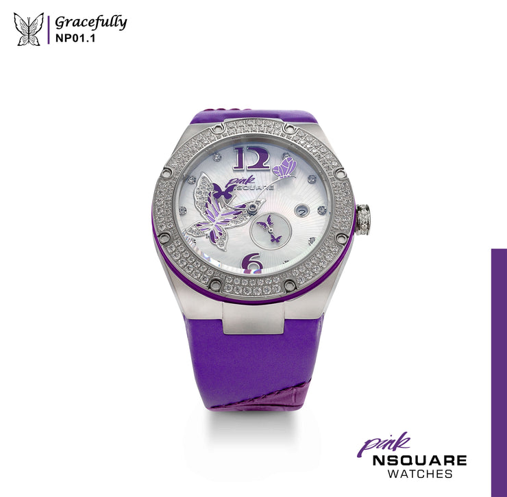 NSQUARE PINK Gracefully Automatic 40mm NP01.1 Purple