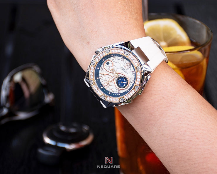 NSQUARE Snake Queen 39mm Automatic N48.3 Rose Gold White