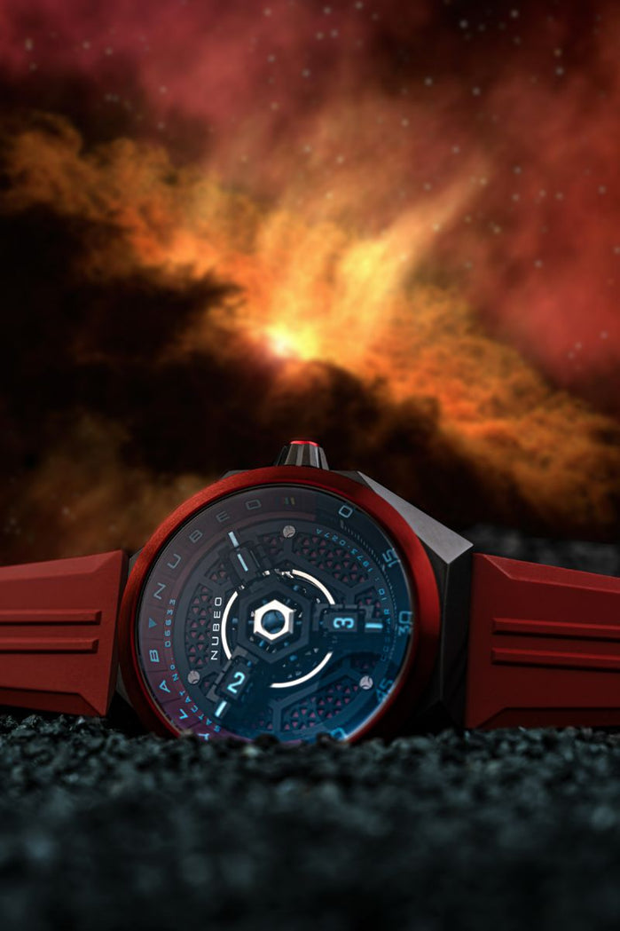 Nubeo Skylab Automatic Limited Edition Crimson Black angled shot picture