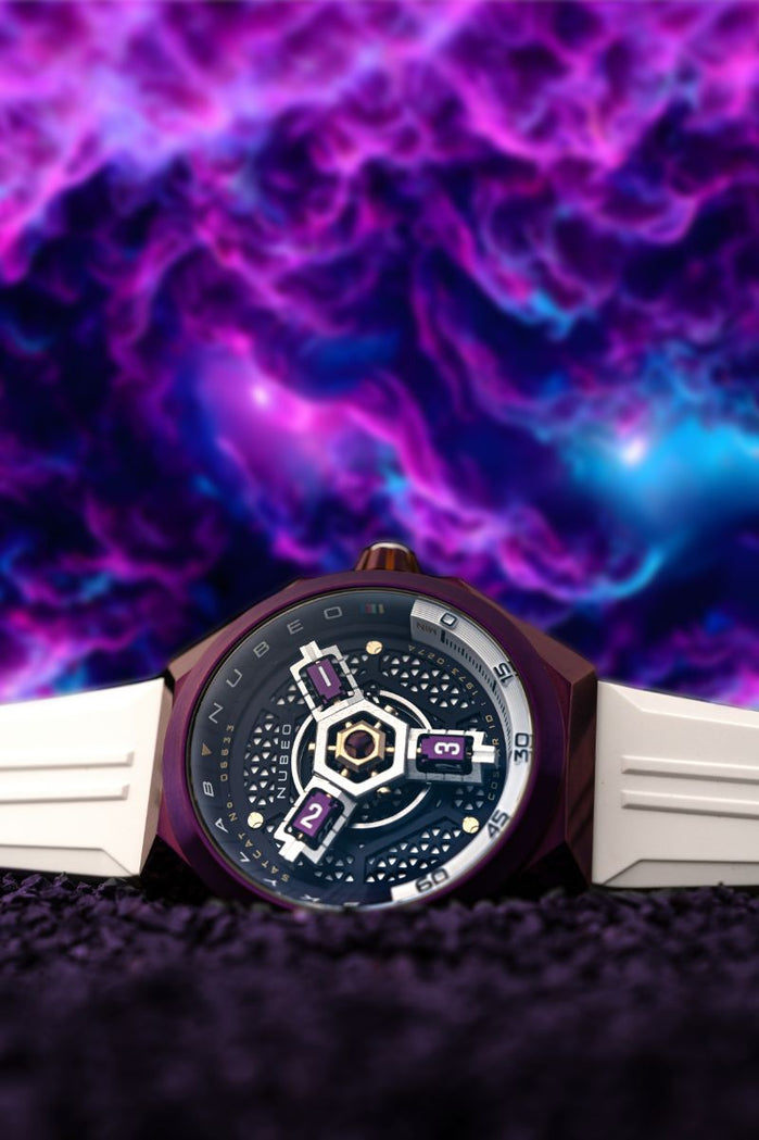 Nubeo Skylab Automatic Limited Edition Metallic Purple angled shot picture